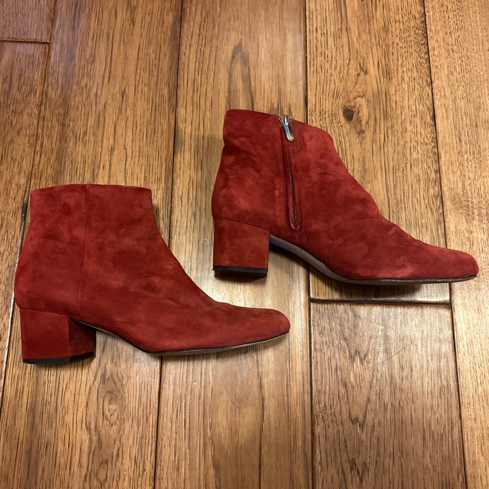 Sam Edelman Red Suede Bootie - Picture 2 of 4
